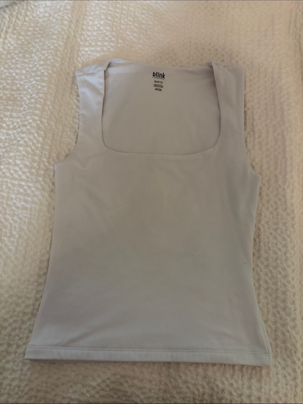 Women's white Square Neck Tank Top